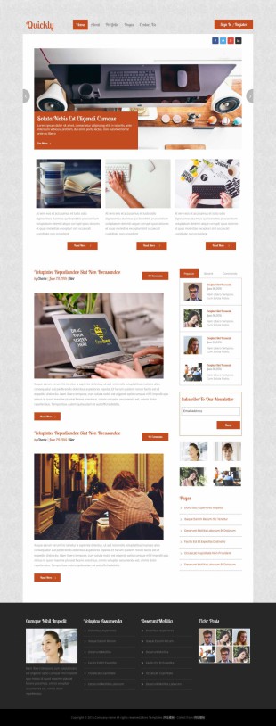 橙色漂亮商务vi设计公司网页整站英文网站建设模板电脑图片